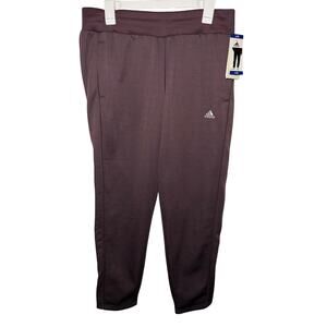 Adidas Women’s Relaxed Fit Tapered Fleece Pants Size L Fig / Purple Color